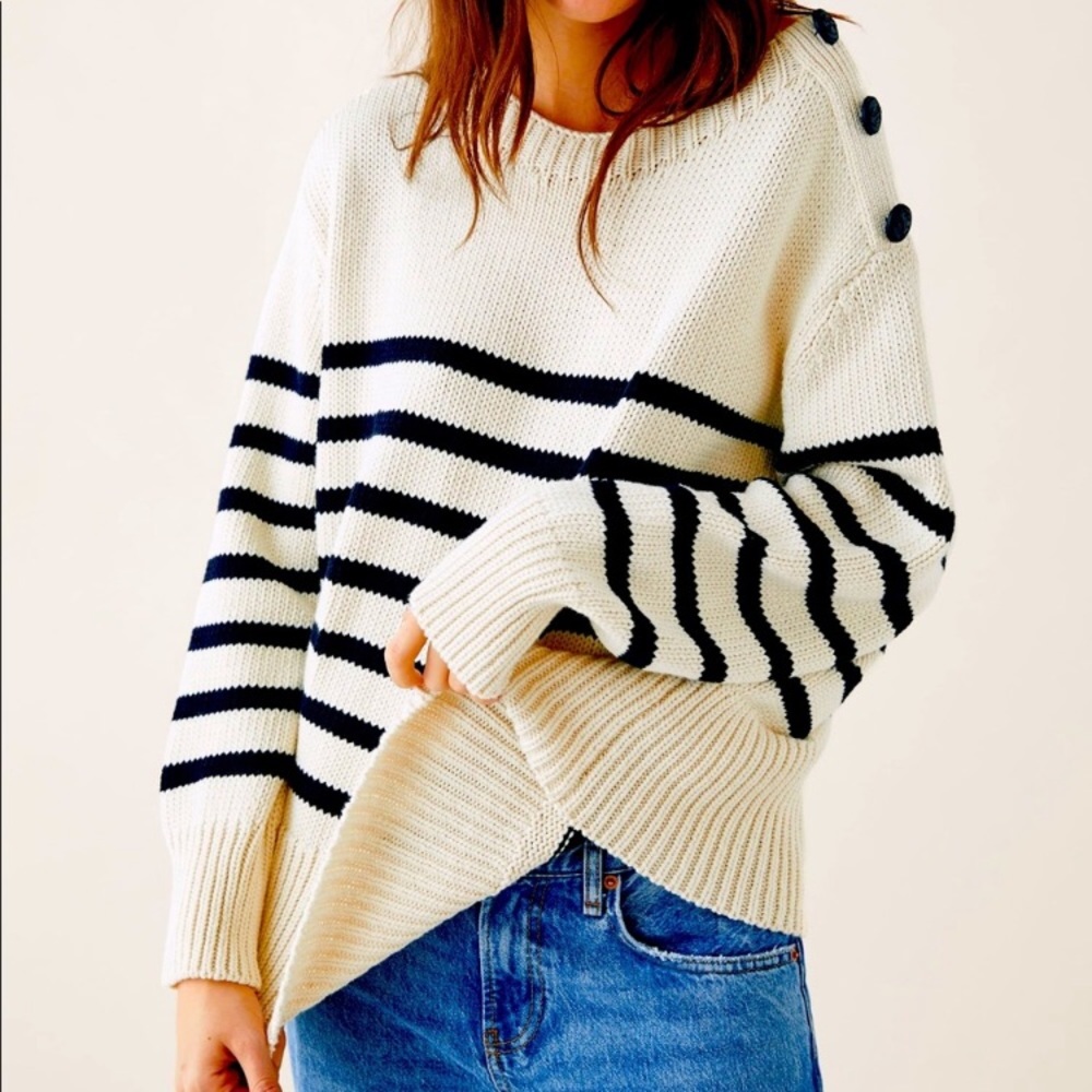 Zara Oversized Striped Chunky Knit Sweater